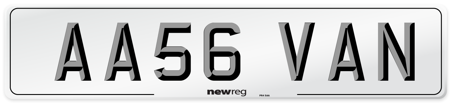 AA56 VAN Number Plate from New Reg